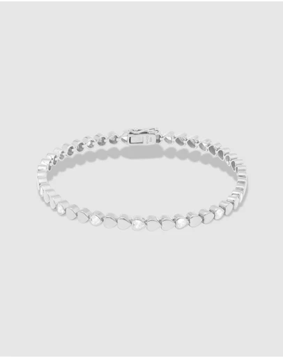 Wanderlust + Co - Multi Hearts 925 Sterling Silver Bracelet