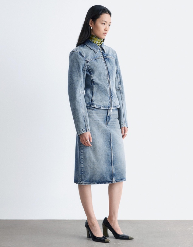 & Other Stories - Fitted Zip-Up Denim Jacket