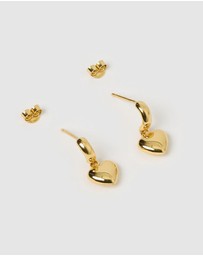Izoa - Penny Heart Stud Earrings