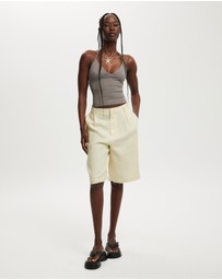 Cotton On - Luxe Linen Bermuda Shorts