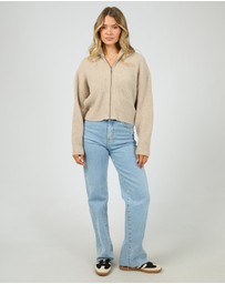 All About Eve - Bridie Knit Zip Through Oat