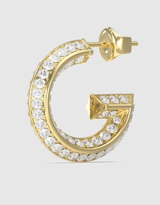 GUESS - Gold-Tone G Crystal Hoop Earrings