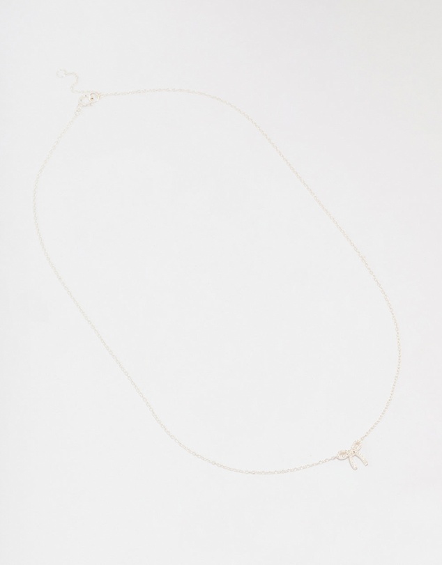 Lovisa - Sterling Silver Cubic Zirconia Bow Pendant Necklace