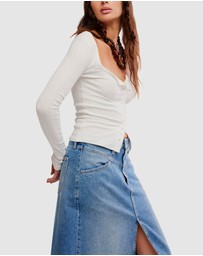 Free People - End Game Pointelle LS Top