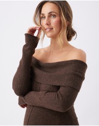 Ripe Maternity - Tyla Off Shoulder Knit Dress