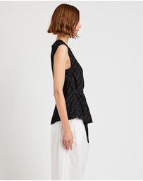 Proenza Schouler White Label - Trina Top in Woven StripeFlou