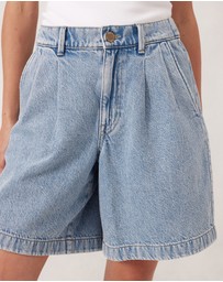 Ceres Life - Sylvie Longline Pleat Denim Short