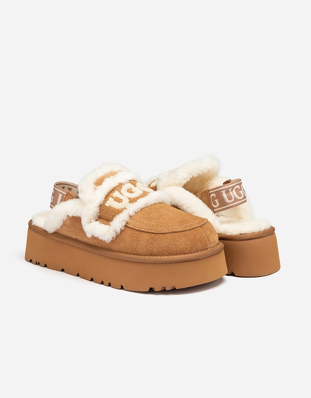 Ozwear Connection Uggs - Ugg Violet Shearling Platform Slipper (Elastic Logo) (Detachable Feature)