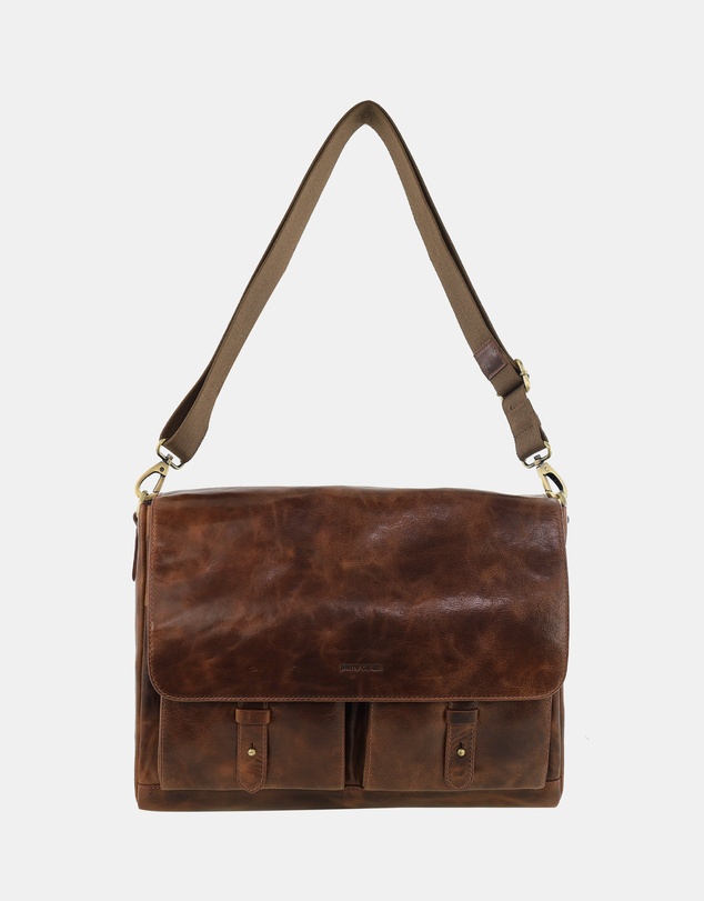 Pierre Cardin - Pierre Cardin Men's Leather Refined Messenger/Computer Bag