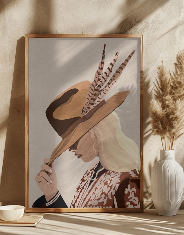 Olive et Oriel - Cowgirl by Emel Tunaboylu Art Print