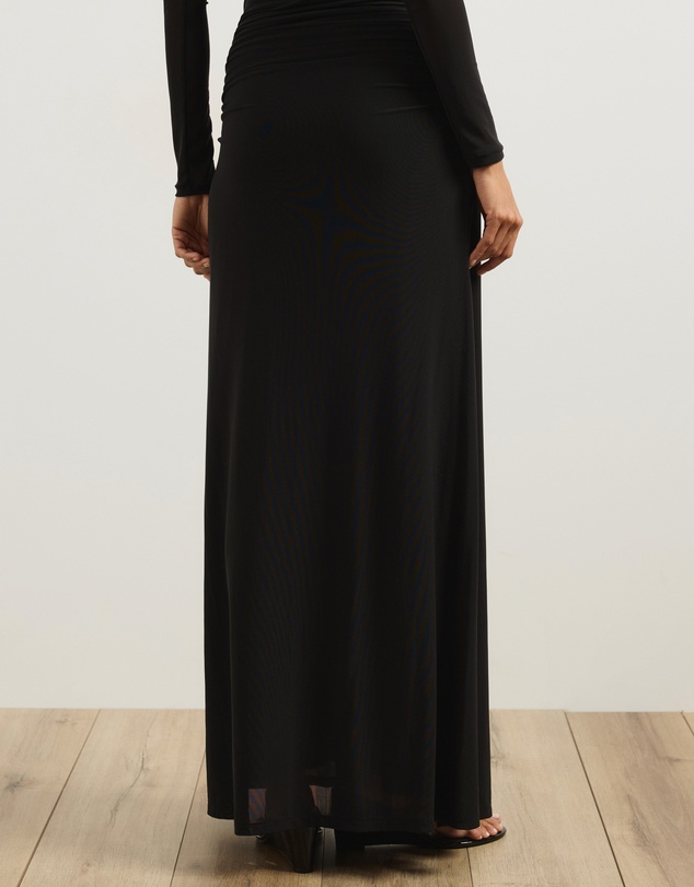 Atmos&Here - Valentia Belted Mesh Maxi Skirt