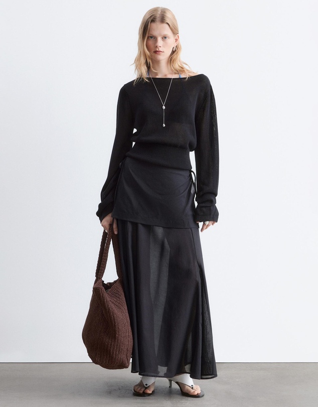& Other Stories - Sheer Apron Midi Skirt