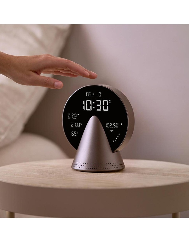 Lexon - Lexon Conic Radio Alarm Clock With Fm & Built-In Bluetooth Speaker - Grey
