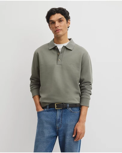 Country Road - Long Sleeve Button Collar Sweat