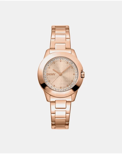 DKNY - Everyday Park Ave Logo Rose Gold Stainless Steel 30mm Watch