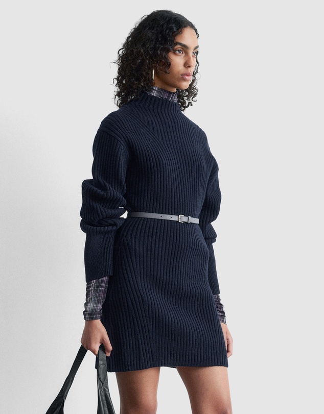 & Other Stories - Rib-Knit Mock-Neck Mini Dress