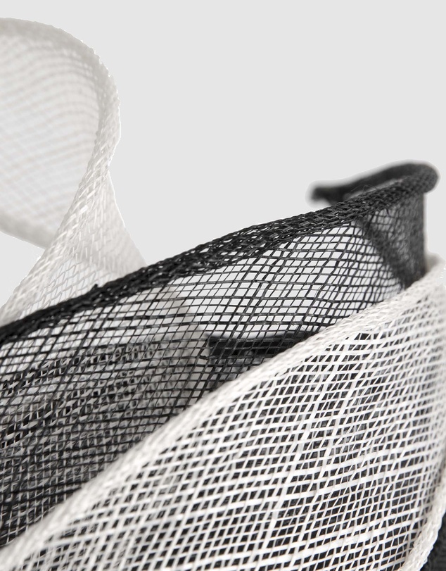 Max Alexander - Pillbox Black White Racing Fascinator