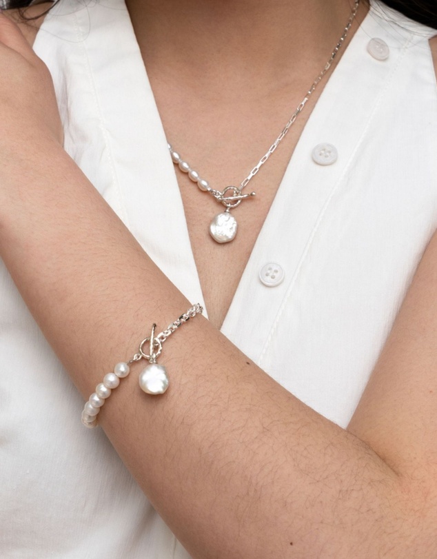 Dower & Hall - Women's Timeless Keshi Pearl Chain Bracelet In Sterling Silver