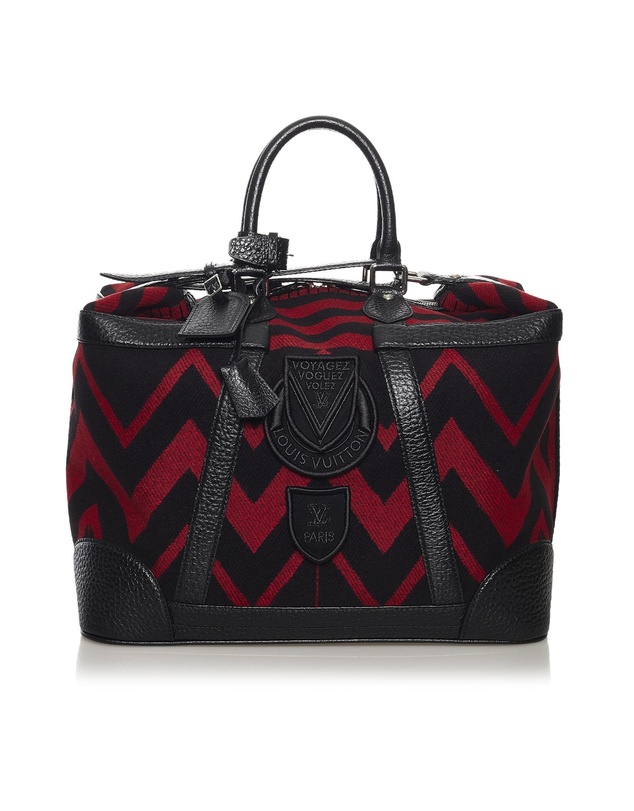 Pre-Loved by Azura Reborn - Pre-Loved Louis Vuitton Grimaud Vail Blanket Wool and Leather Trim Top Zip Bag