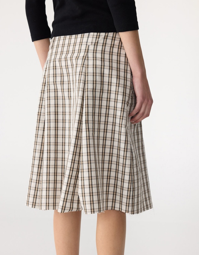 Bassike - Check Box Pleat Detail Skirt