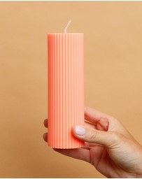 XRJ Celebrations - Pillar Neon Orange Candle