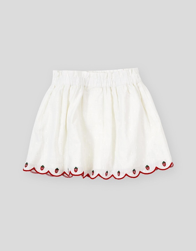 Goldie + Ace - Scallop Hem Strawberry Skirt - Kids
