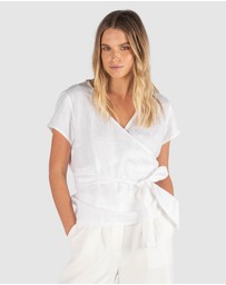 CAMIXA - VERONICA Wrap Linen Shirt