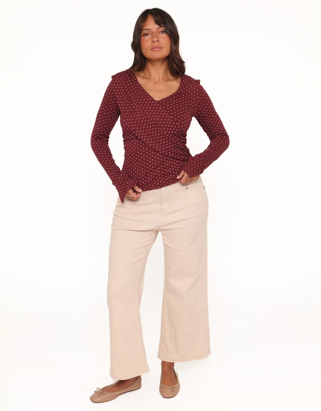 Petal & Pup - Brooklyn Crossover Top - Burgundy Floral
