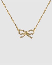 Ted Baker - RIBAH: Crystal Ribbon Bow Pendant Necklace