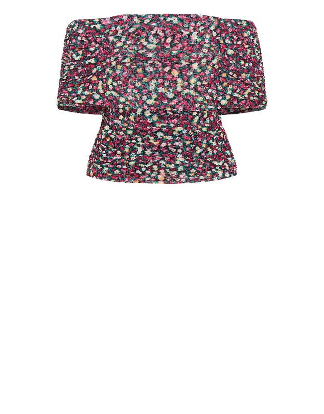 City Chic - Plus sizeDana Mesh Ditsy Print Top - pink