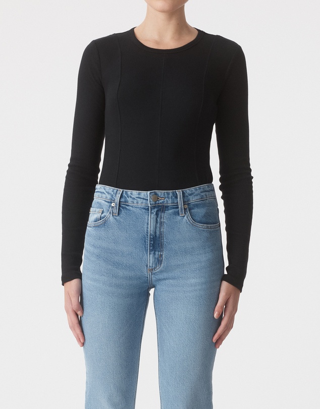 Nobody Denim - Panelled Long Sleeve Rib Top