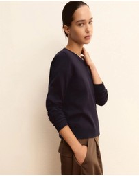 Emme - Navy Viscose Knit Jumper