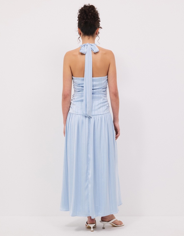 Calli - Sayer Satin Midi Halter Dress