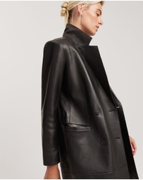 Country Road - Leather Double-breasted Coat