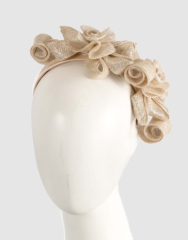 Max Alexander - Sinamay Curls Champagne Fascinator