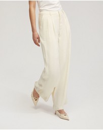Oxford - Sonia Linen Blend Front Pleat Pants