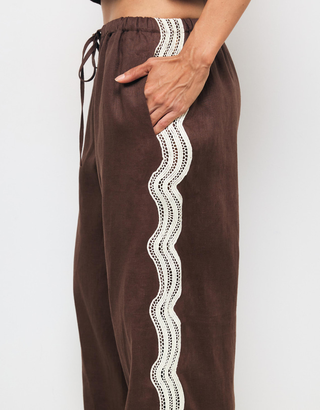 AERE - Dolly Contrast Linen Pants