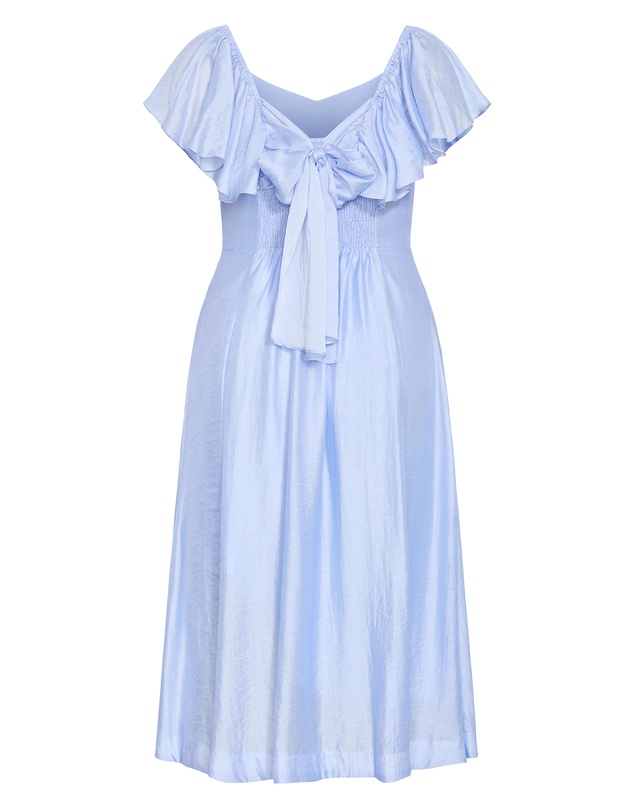 City Chic - Plus size Sherry Tie-Back Dress - sky blue