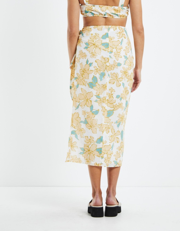 Subtitled - Amalfi Floral Sarong Wrap Midi Skirt