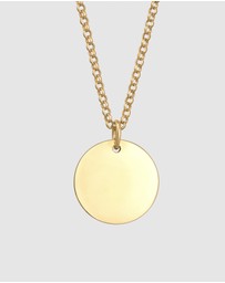 Elli Jewelry - Necklace Plate Pendant Classic Elegant in 926 Sterling Silver Gold Plated