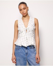 AERE - Juniper Tie Front Top