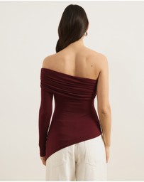Atmos&Here - Lana Jersey Off Shoulder Long Sleeve Top