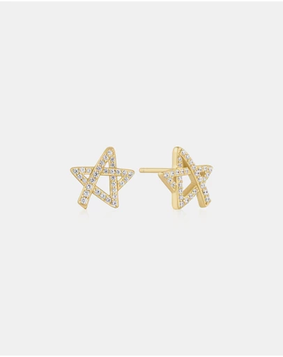 Ania Haie - Ania Haie Gold Asymmetric Five-Point Star Stud Earrings