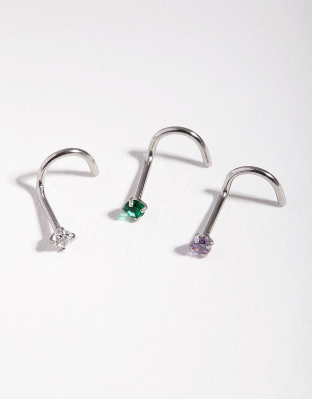 Lovisa - Surgical Steel Classic Gem Nose Stud Pack
