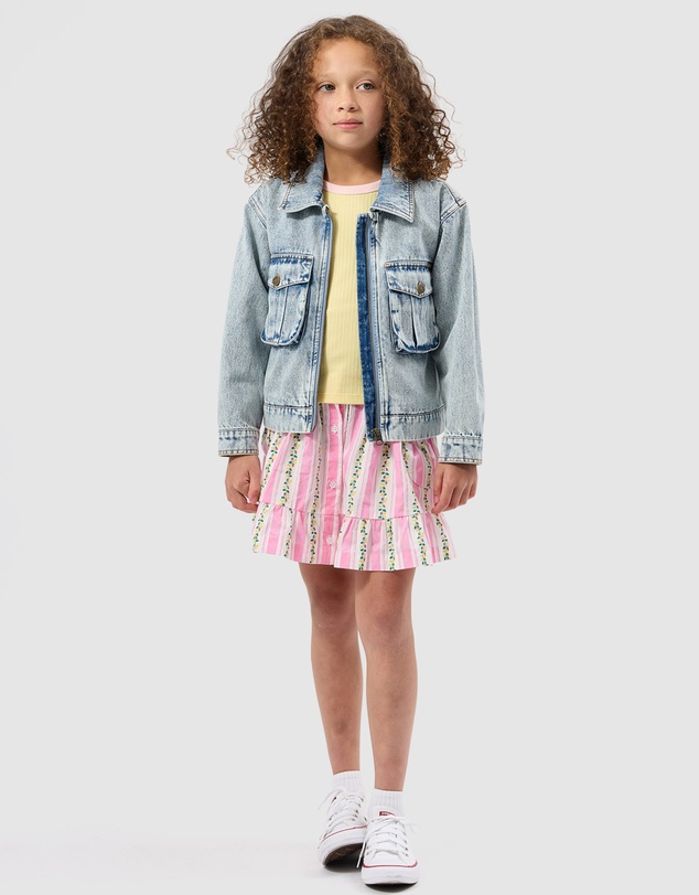 Goldie + Ace - Antique Stripe Strawberry Peplum Skirt - Babies-Kids