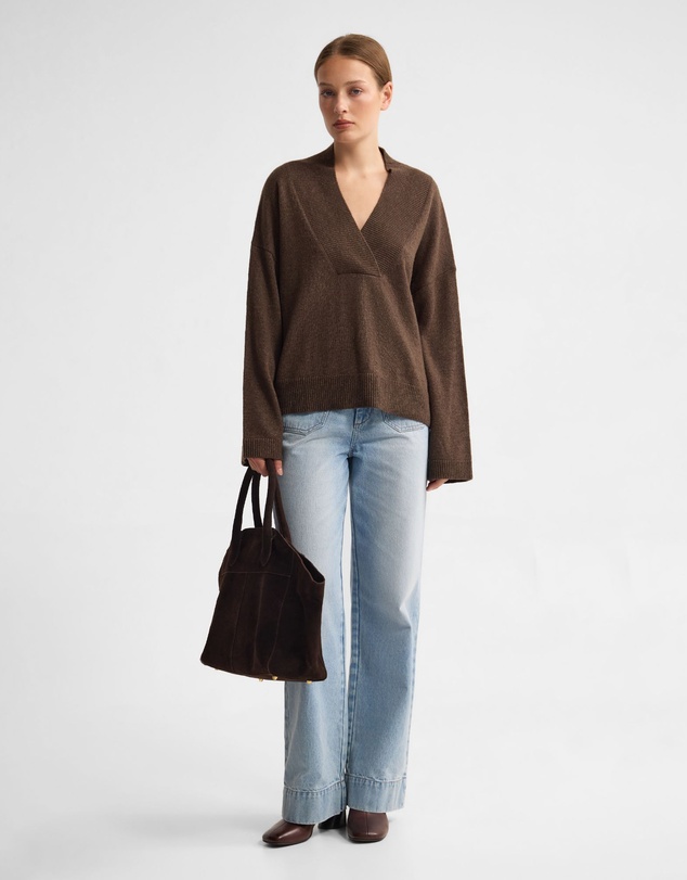 Oxford - Camille V-Neck Wool Blend Knit
