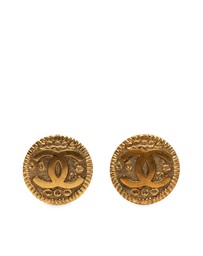 Pre-Loved by Azura Reborn - Pre-Loved CC Gold Plated Round Clip On Earrings