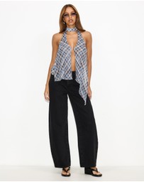 Dazie - Afloat Check Halter Top