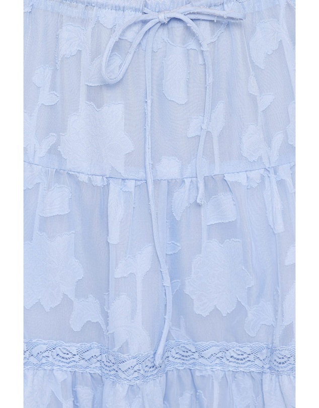 Petal & Pup - Clodagh Textured Tiered Mini Skirt - Powder Blue