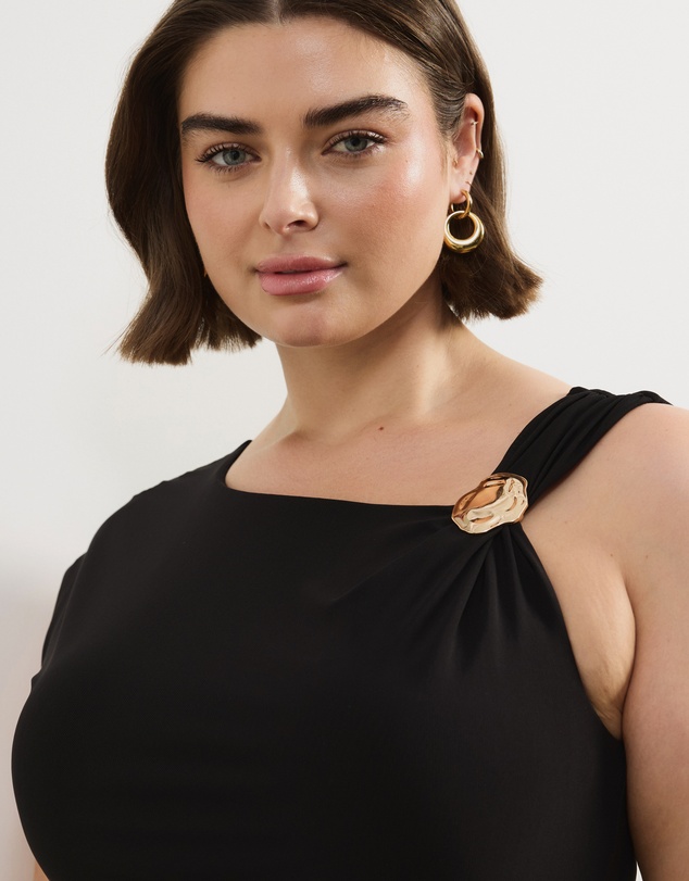 Atmos&Here Curvy - Thea Asymmetric Mesh Top